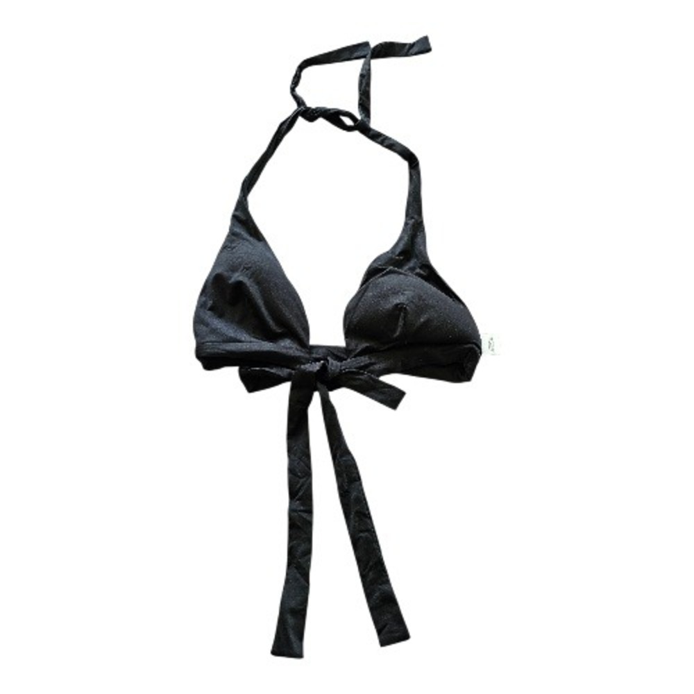 VITAMIN ABlack Front Tie Minimalist Sporty‎ Swimming suit Top Bra sz 12D